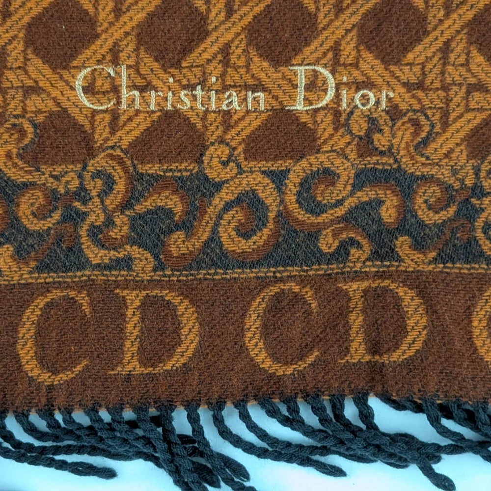 Dior Shawl/Scarf in Rich Brown and Black